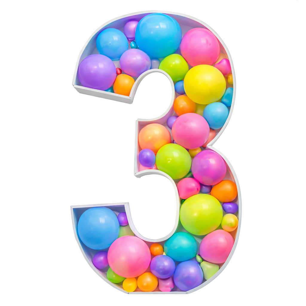 37 in | Mosaic Balloon Frame Number 0-9 | Balloons Not Included